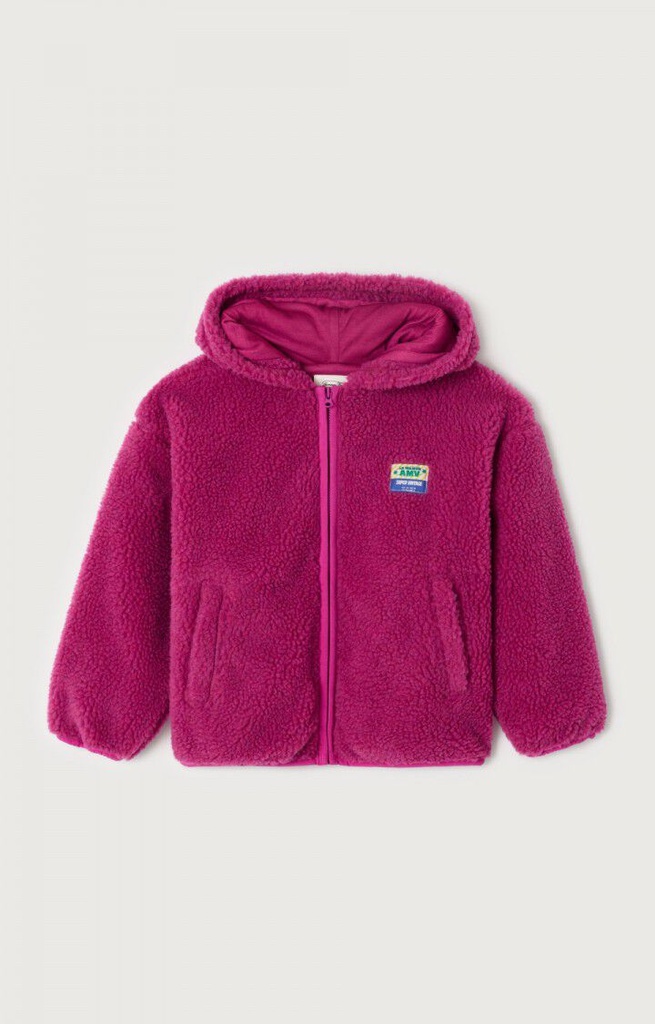 American Vintage - Hoktown Vest met  lange mouwen en kap in Fuchsia - 1 - Babette Oostduinkerke