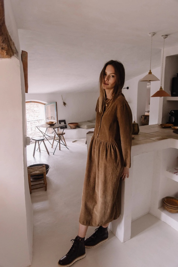 Studio Boheme - Vermont women's corduroy dress - Cocoa