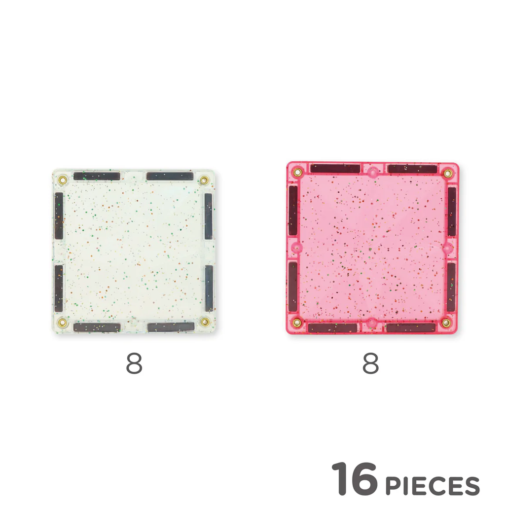 Cleverclixx - Glitter tiles pack transparent (16 stuks) - 2 - Babette Oostduinkerke