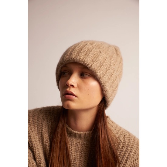 Leap concept - Ginebra cashmere knitted beanie hat - Beige