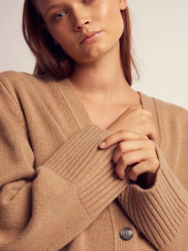 Leap concept - Berta cashmere knitted cardigan - Brown