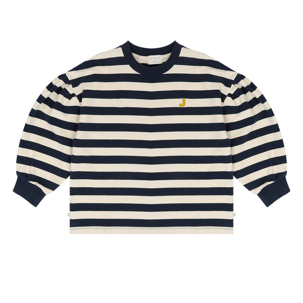 MILLIE LS T-SHIRT NAVY BLUE OFF WHITE STRIPE primary.webp
