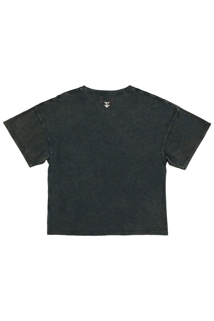 _T-shirt w: short sleeves | Faded black w: "pizza" print_sisters department_2.webp