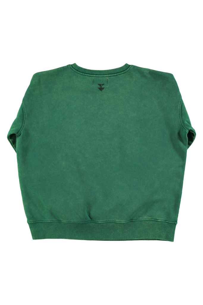 _Sweatshirt | Faded green w: "pizza" print_sisters department_2.webp