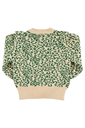 Knitted soft sweater | Ecru & green w: animal print_sisters department_2.webp