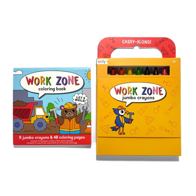 Ooly - Work zone Carry along coloring book set