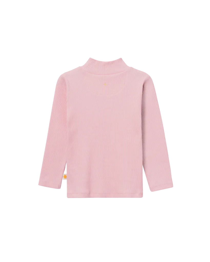 Goldie + Ace – High Neck Light Pink Rib Skivvy - 1 - Babette Oostduinkerke
