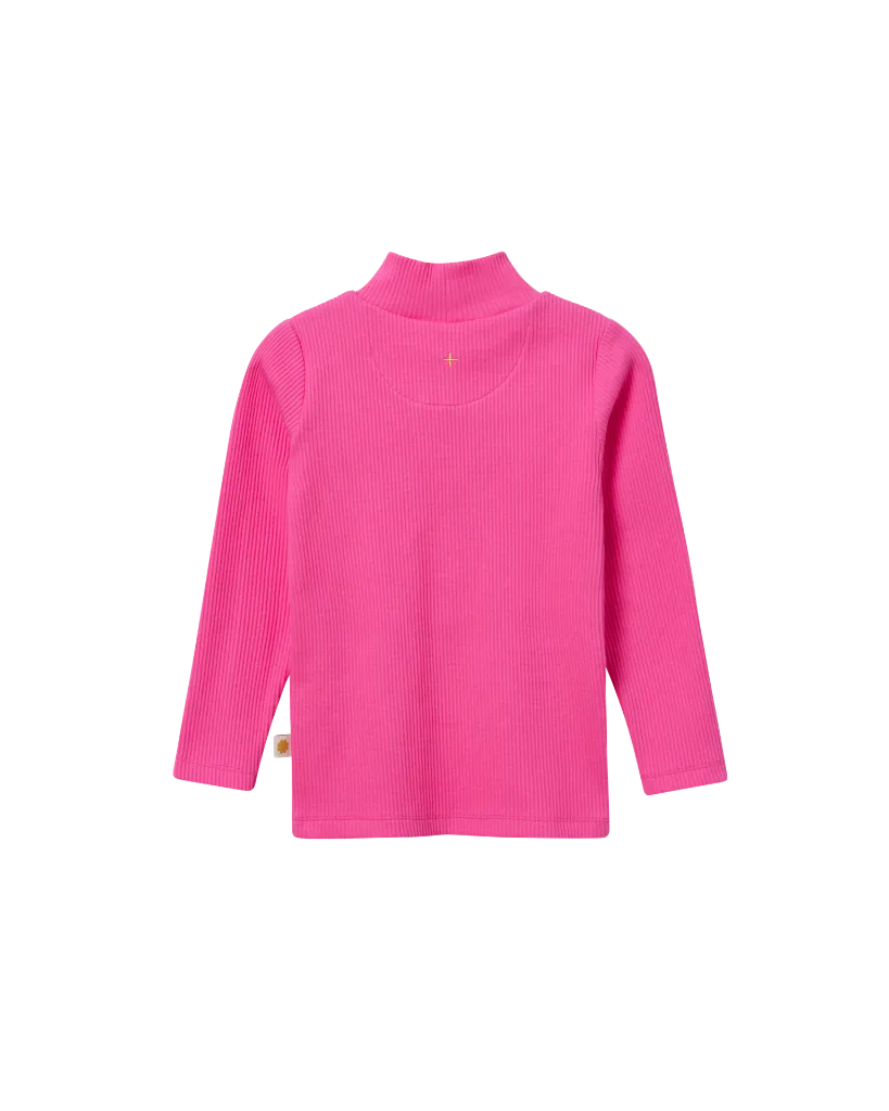 Goldie + Ace – High Neck Pink Rib Skivvy - 4 - Babette Oostduinkerke