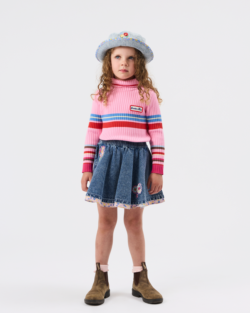 Goldie + Ace – Retro Stripe Roll Neck Knit - 2 - Babette Oostduinkerke