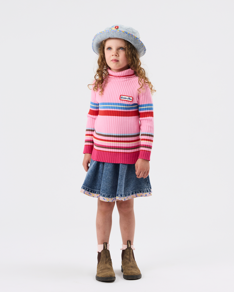 Goldie + Ace – Retro Stripe Roll Neck Knit - 3 - Babette Oostduinkerke