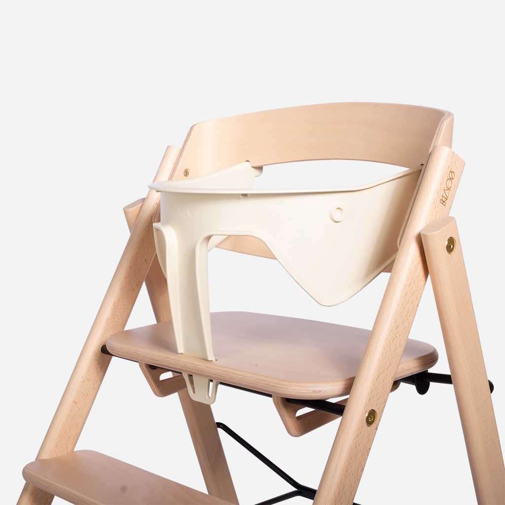 Kaos - Klapp high chair natural oak + recycled safety rail ivory