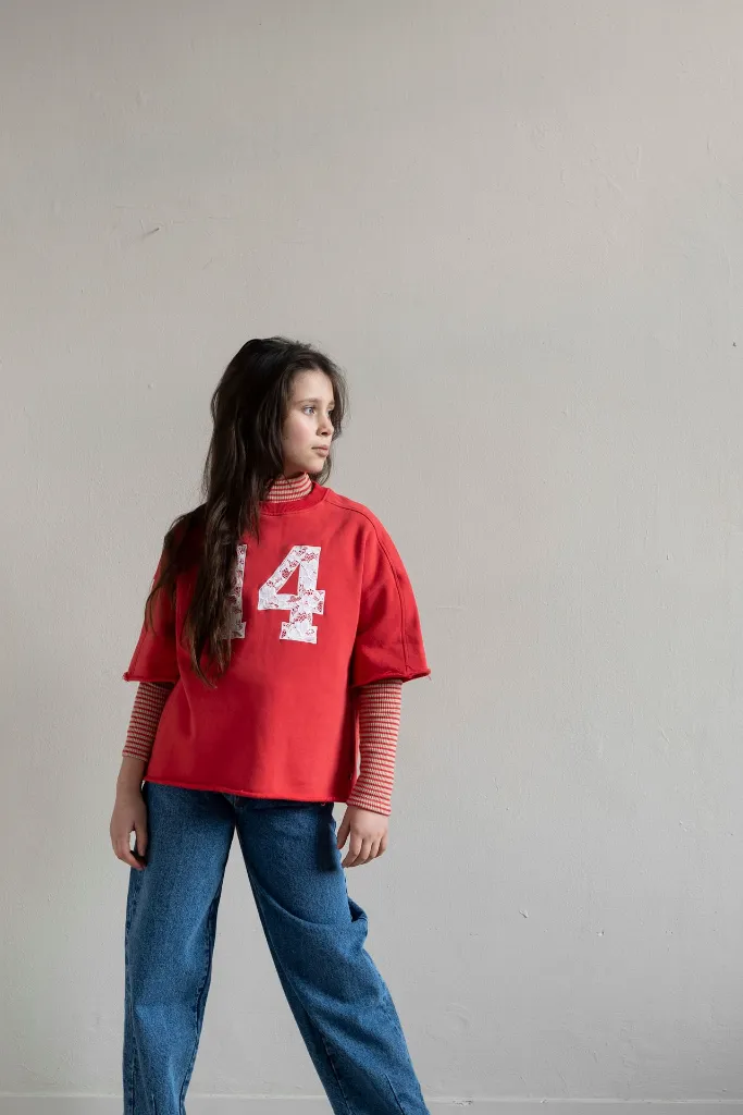 TARA TURTLE NECK LS TSHIRT  BEIGE RED 5.webp