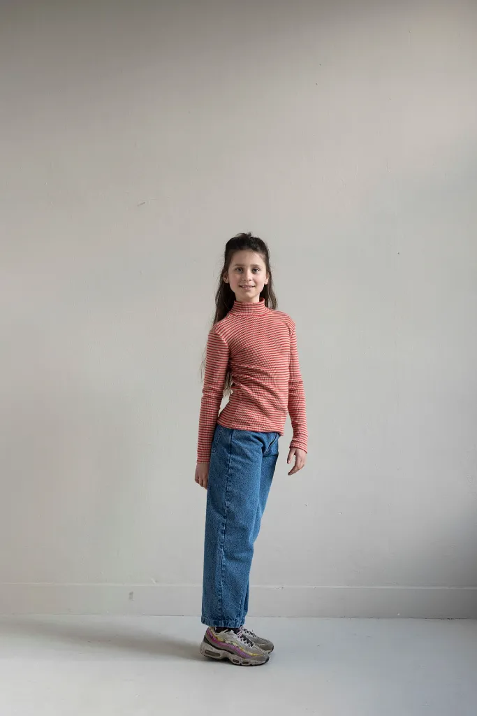 TARA TURTLE NECK LS TSHIRT  BEIGE RED 3.webp