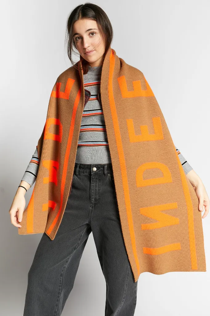 Indee - Walkman logo scarf (orange) - 2 - Babette Oostduinkerke