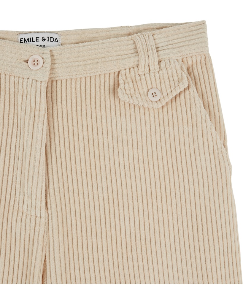 Emile & Ida - Pantalon velours large (Farine) - 1 - Babette Oostduinkerke