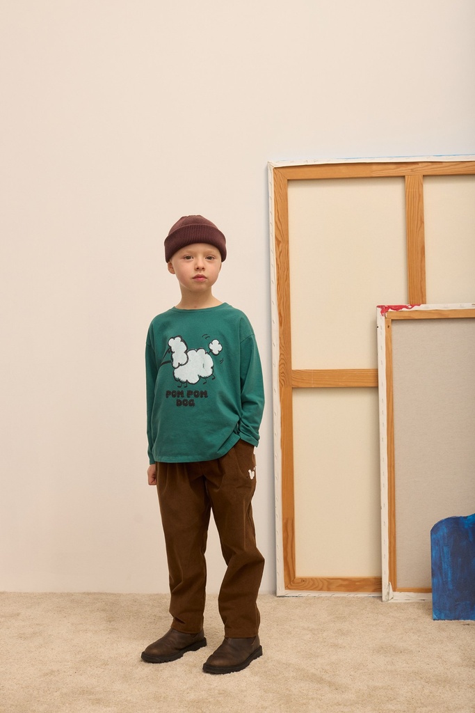 Weekend House Kids - Pom pom dog l/s t-shirt (Turquesa) - 1 - Babette Oostduinkerke