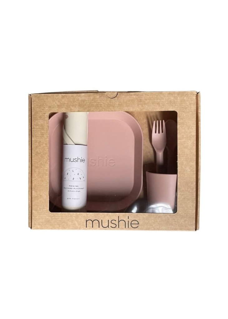 Mushie - Geschenkset - Dinnerset vierkant Blush