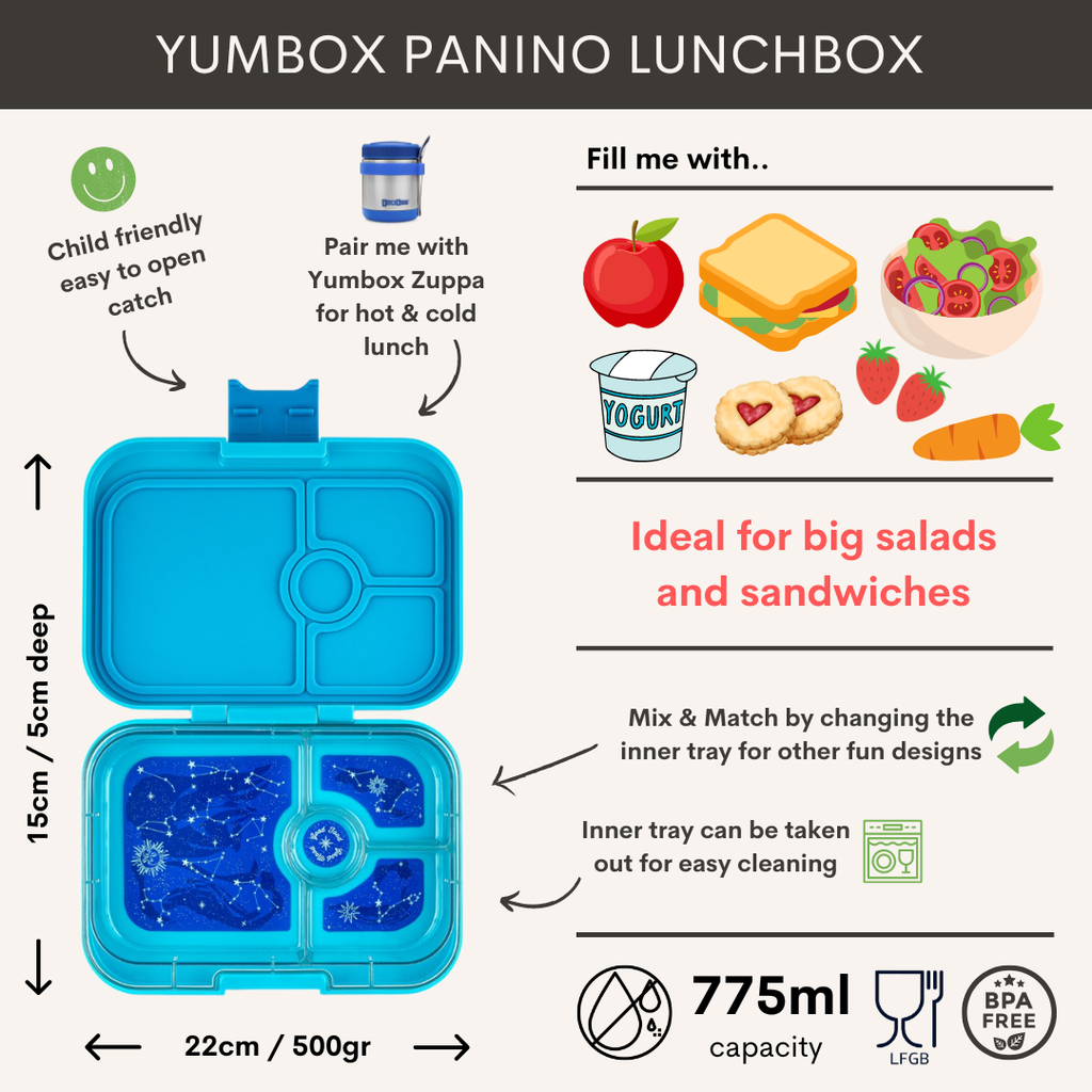 Yumbox - Panino 4 vakken - Aqua