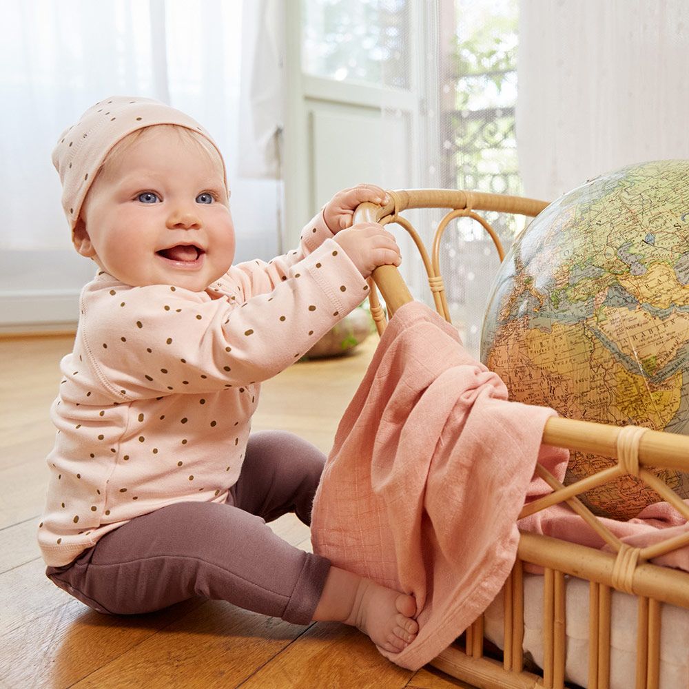 LÄSSIG - Interlock Beanie - Dots powder pink