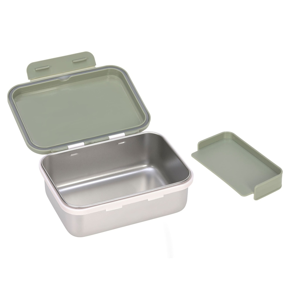 LÄSSIG - Lunchbox Stainless Steel- Happy Prints light olive