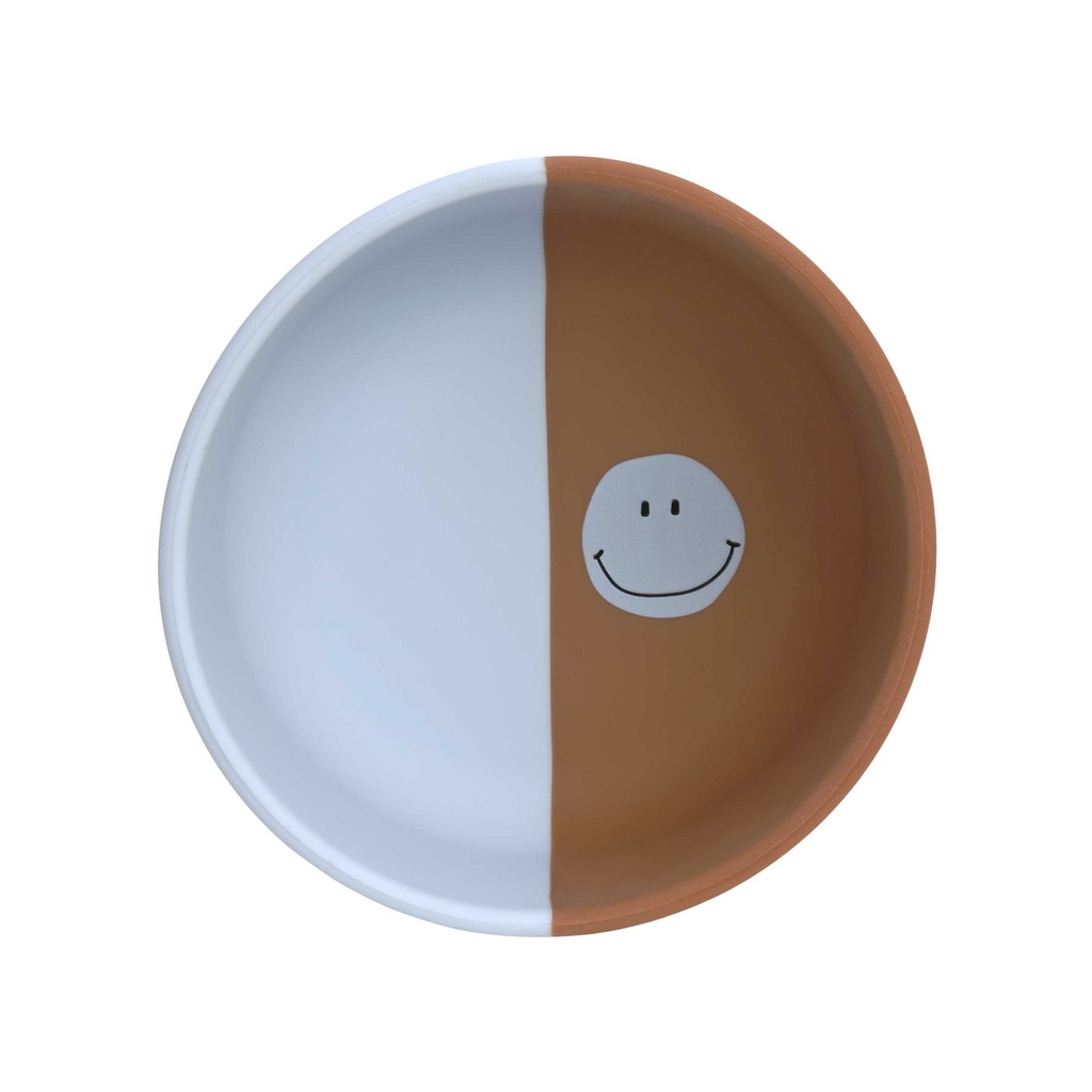 LÄSSIG - Silicone Bowl - Happy Rascals - Happy smile sky blue