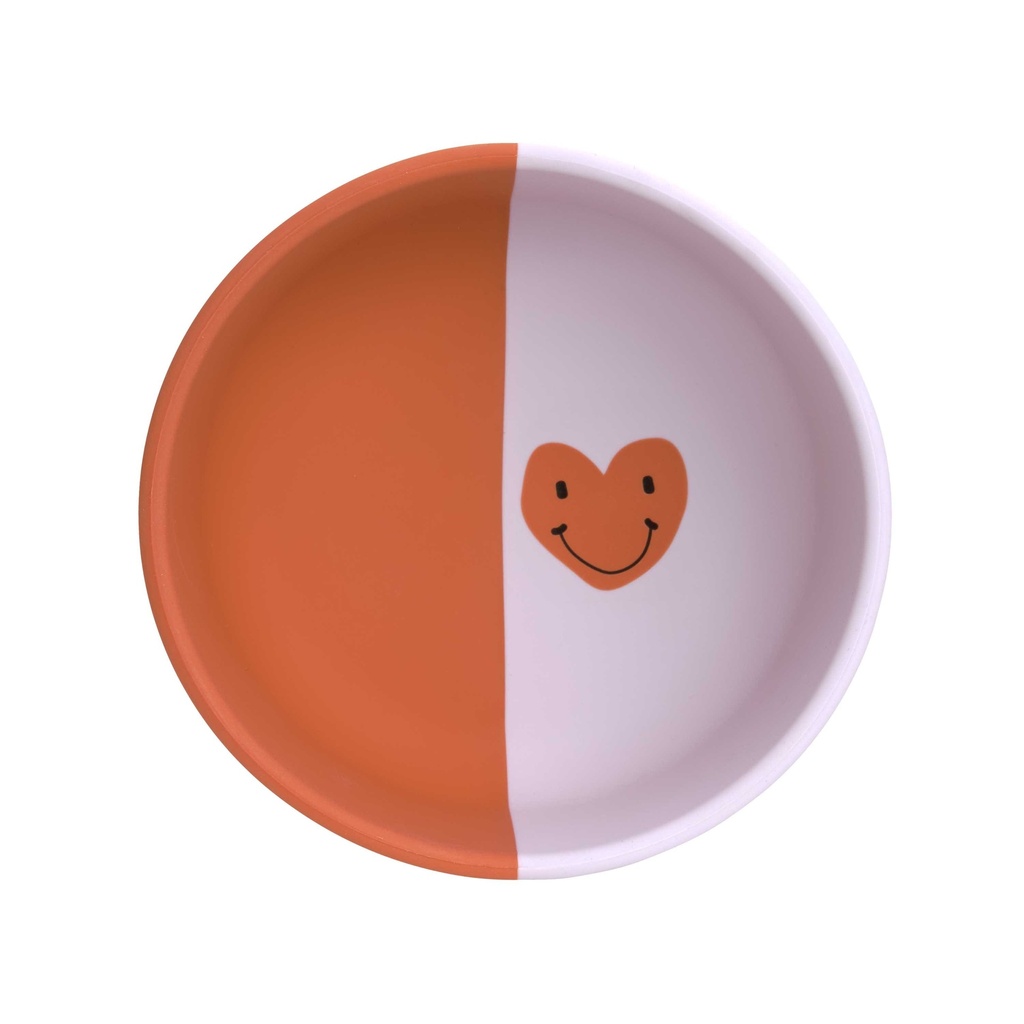 LÄSSIG - Silicone Bowl - Happy Rascals - Happy smile sky blue