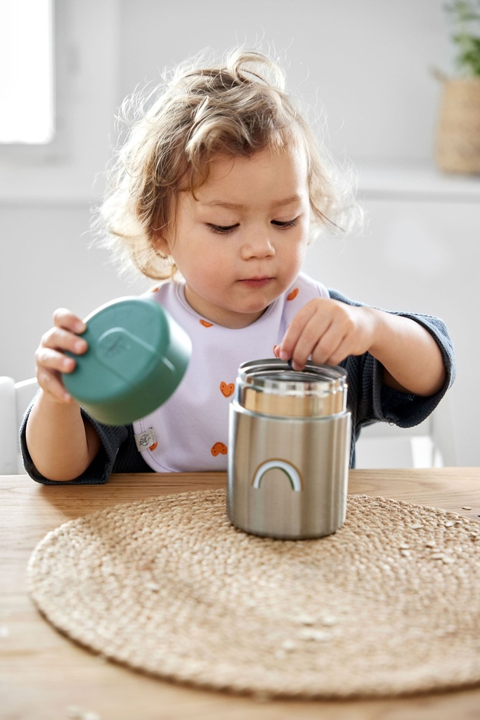 LÄSSIG - Silicone Bowl - Happy Rascals - Happy smile sky blue