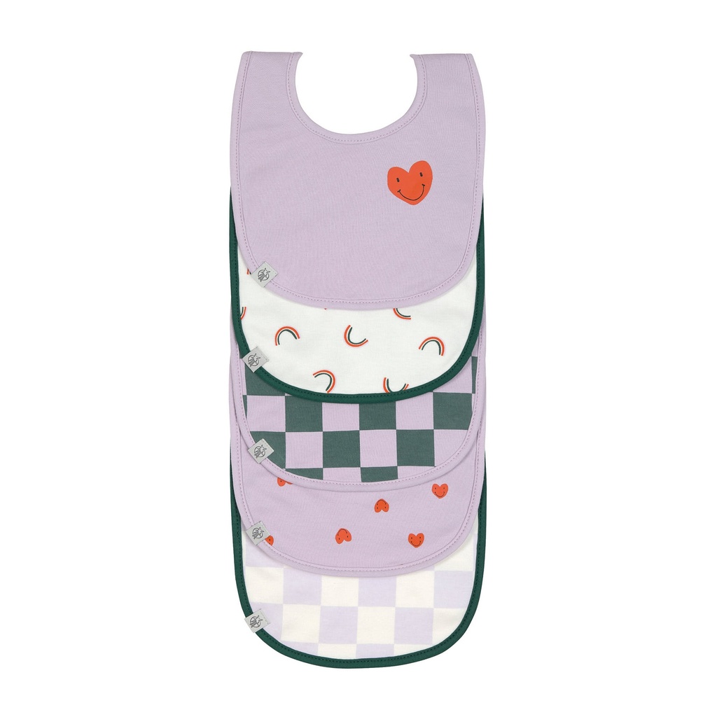 LÄSSIG - Value Pack Bib - Happy Rascals - Heart Lavender