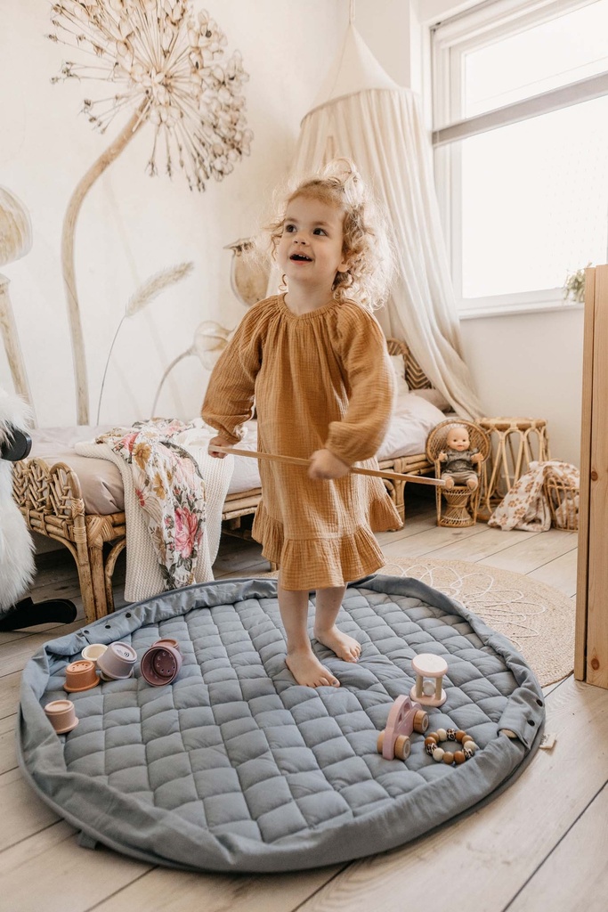 Play&go - Dusty blue organic babymat - 2 - Babette Oostduinkerke
