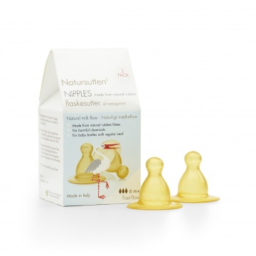 Natursutten - Flesspenen fast flow 6+ mnd, 2 stuks