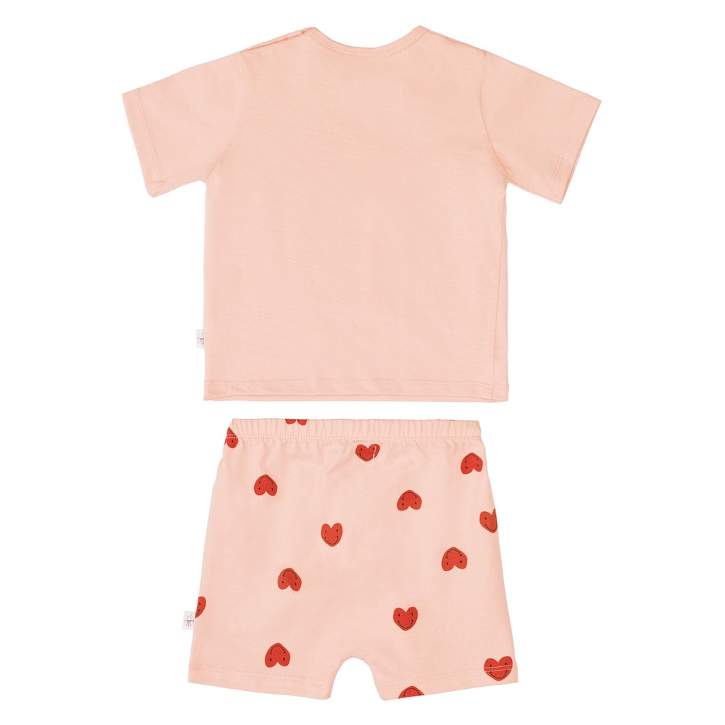 LÄSSIG - Pyjama Short sleeve Set - Heart peach rose 