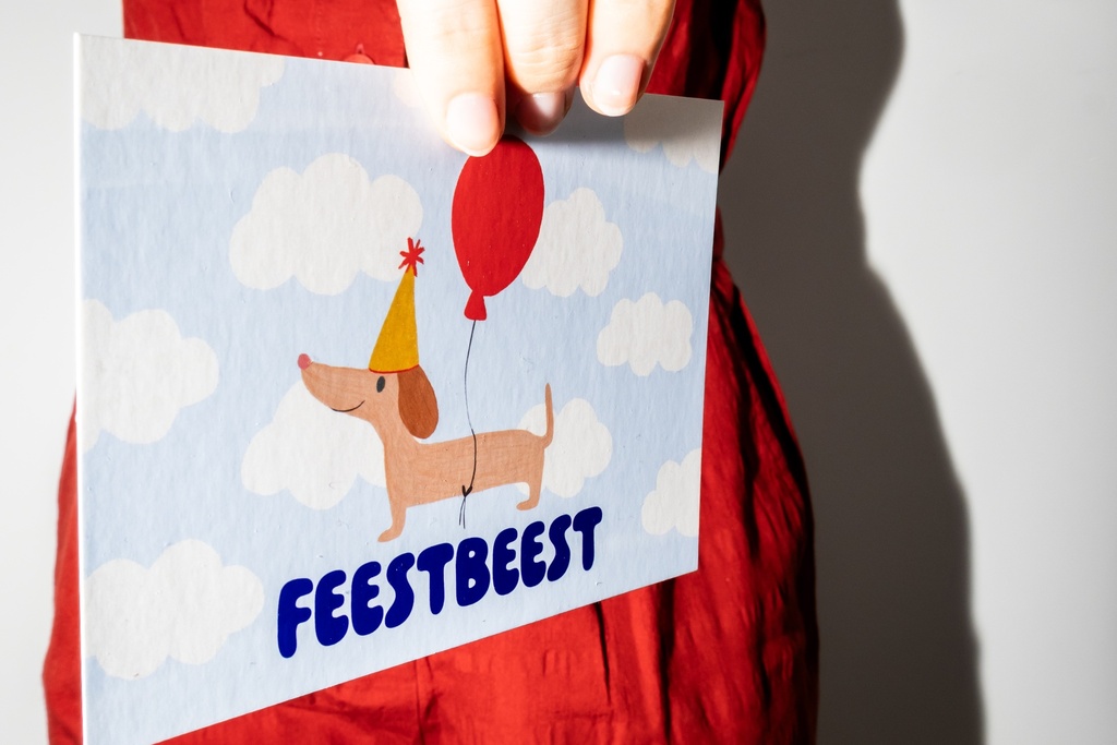 Atelier Lou - Wenskaart Feestbeest - 1 - Babette Oostduinkerke