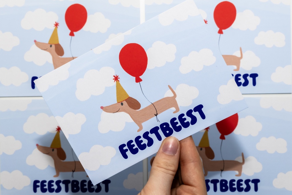 Atelier Lou - Wenskaart Feestbeest - 3 - Babette Oostduinkerke