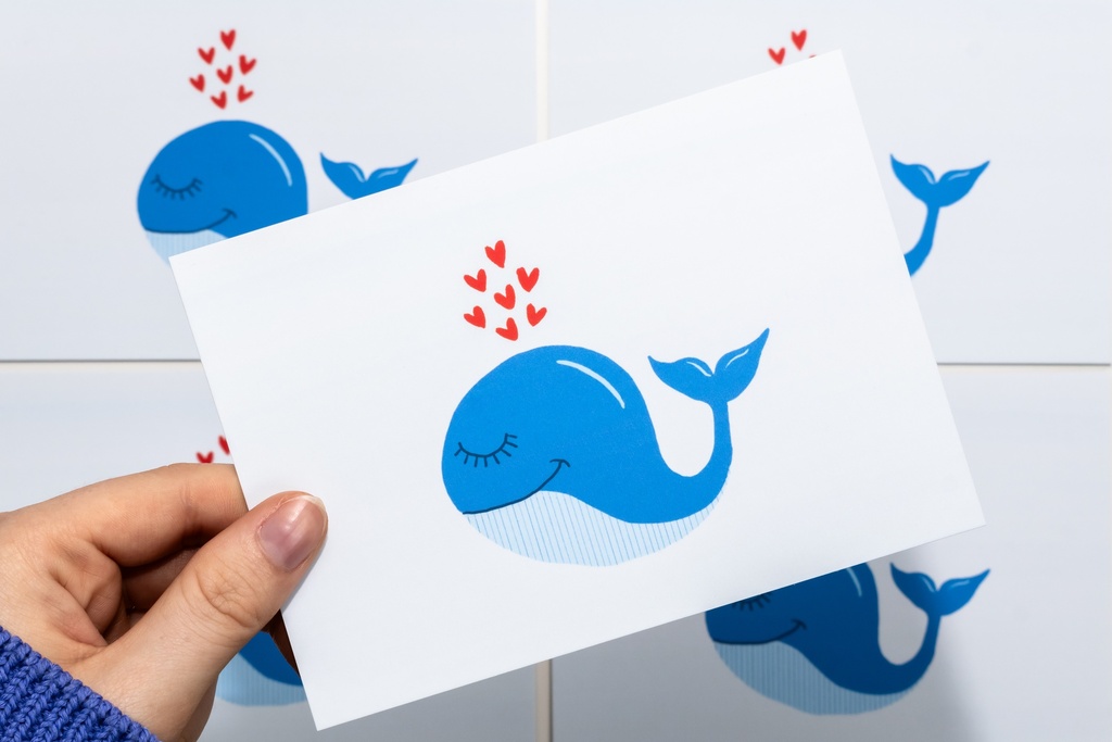 Atelier Lou - Wenskaart walvis - 1 - Babette Oostduinkerke