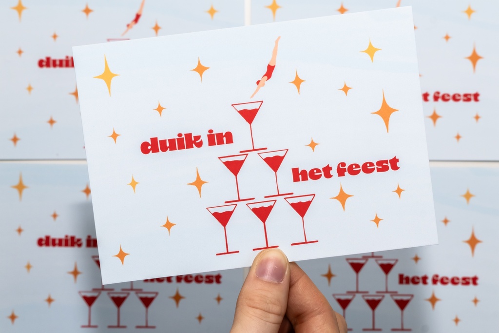 Atelier Lou - Wenskaart Feest - 2 - Babette Oostduinkerke
