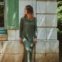 Orchidée dress madame - Forest green