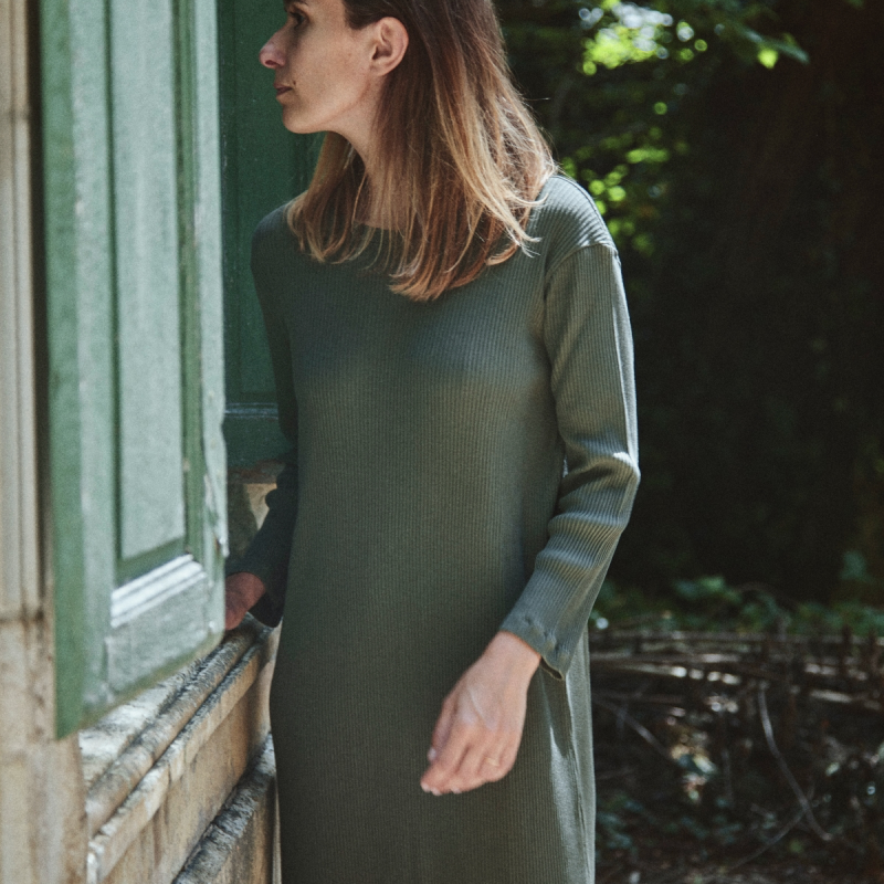 Orchidée dress madame - Forest green