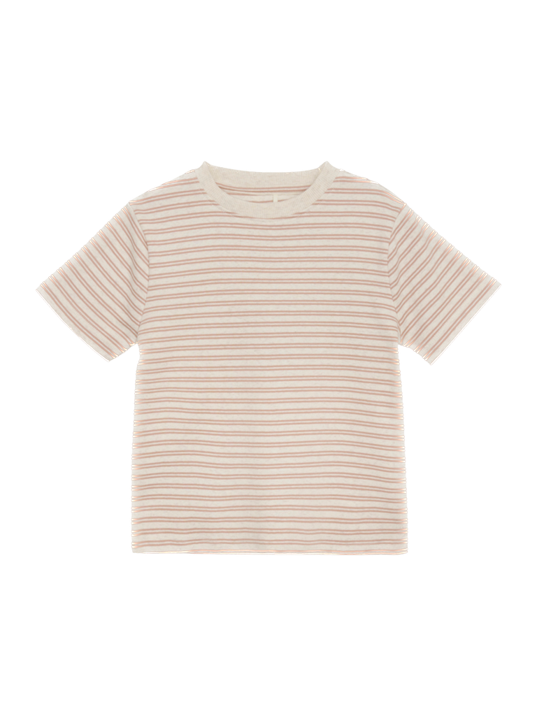 HUTTEliHUT - T-Shirt SS Striped Rib - Rose