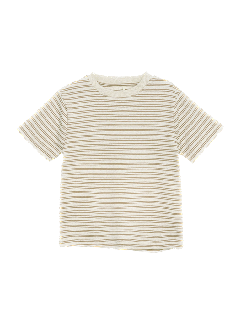 HUTTEliHUT - T-Shirt SS Striped Rib - Sage