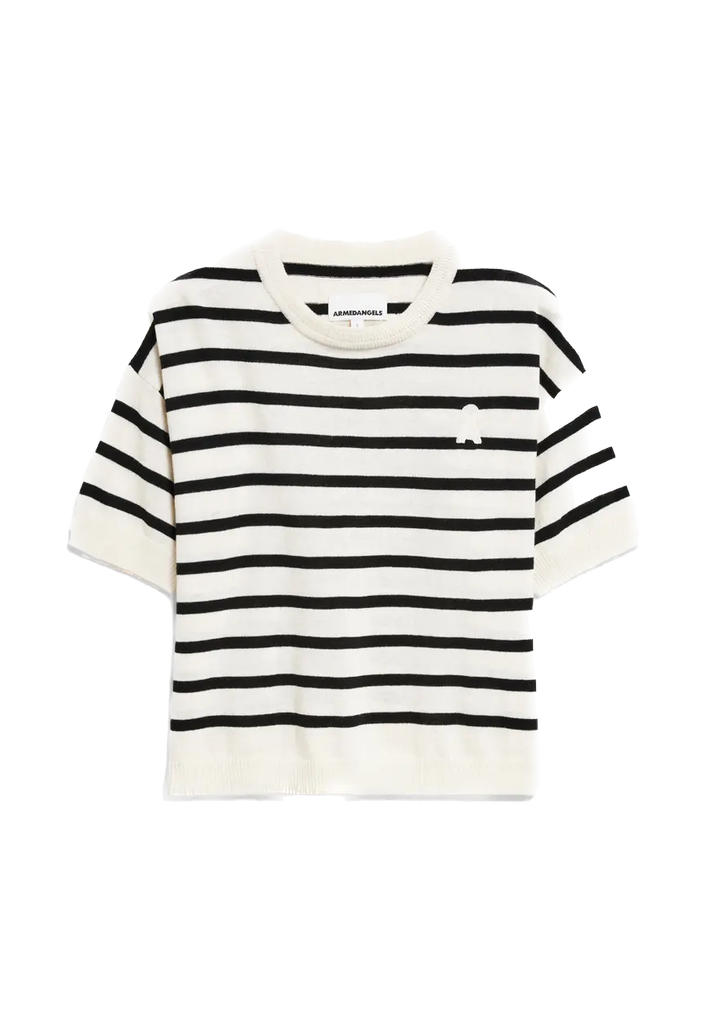 ArmedAngels - Lillaas stripes t-shirt - Off white-black