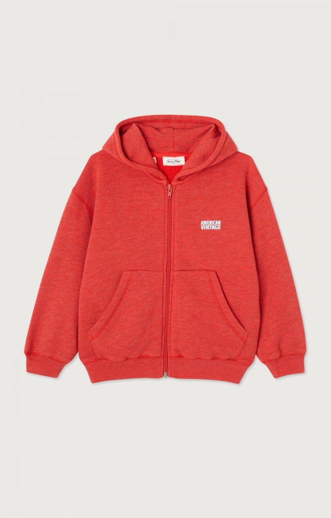 American Vintage - Doven sweater met kap - Chili pepper (7Y)