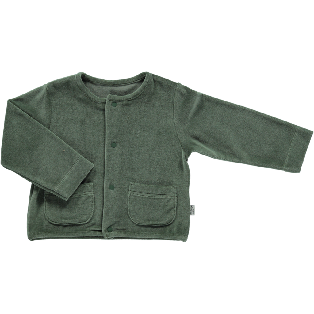 Poudre Organic - Vest manioc velours - Forest green