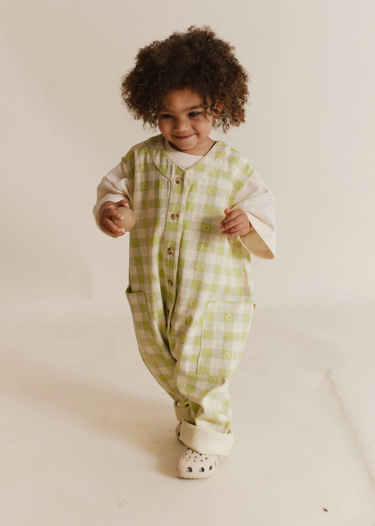 Claude & Co - Charlie Sleeveless Gingham Baby Overall  (18 maand)