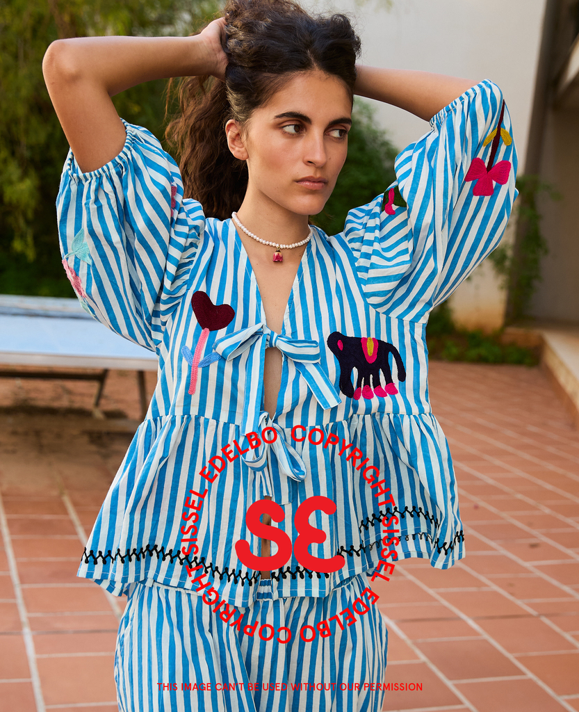 Sissel Edelbo - Vilja Top in Blue Stripes