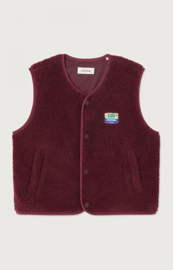 American Vintage - Hoktown Vest drukknopen Bordeaux (3 jaar)