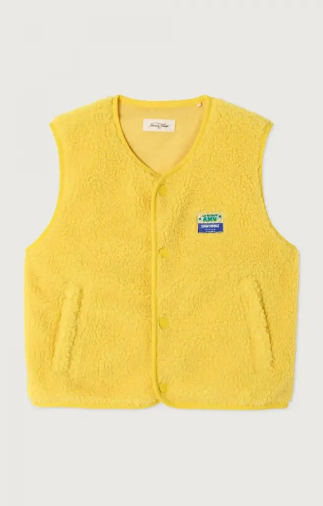 American Vintage - Hoktown Vest met drukknopen in Jonquille