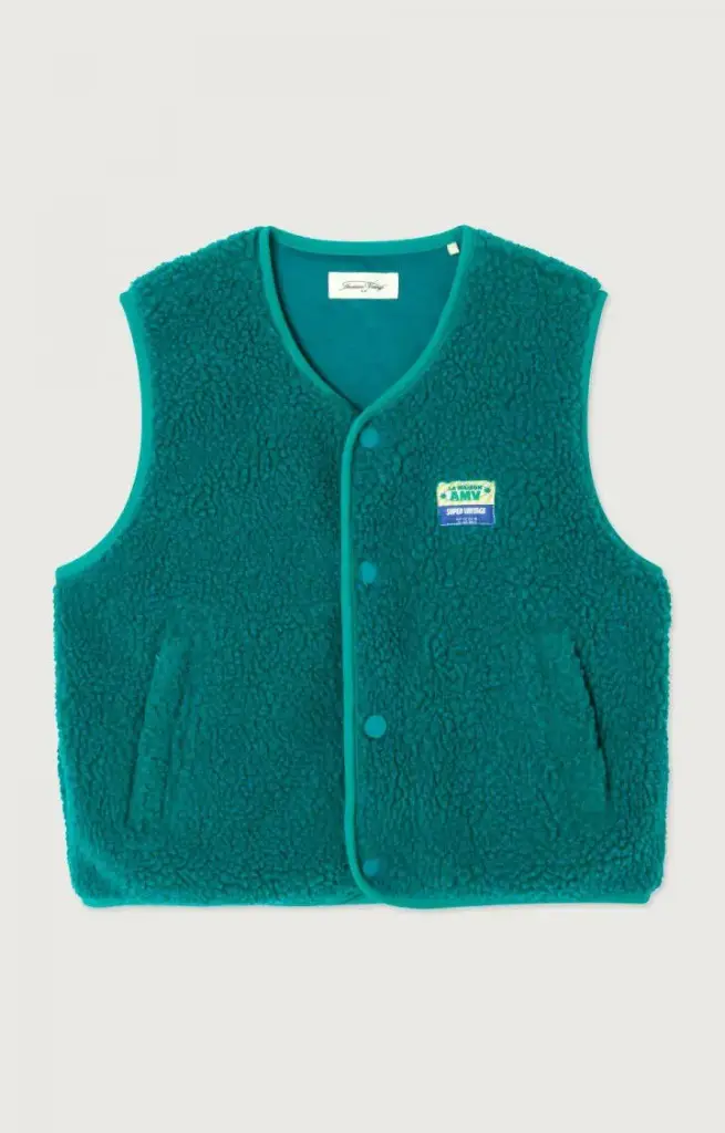 American Vintage - Hoktown Vest met drukknopen in Menthol (7 jaar)