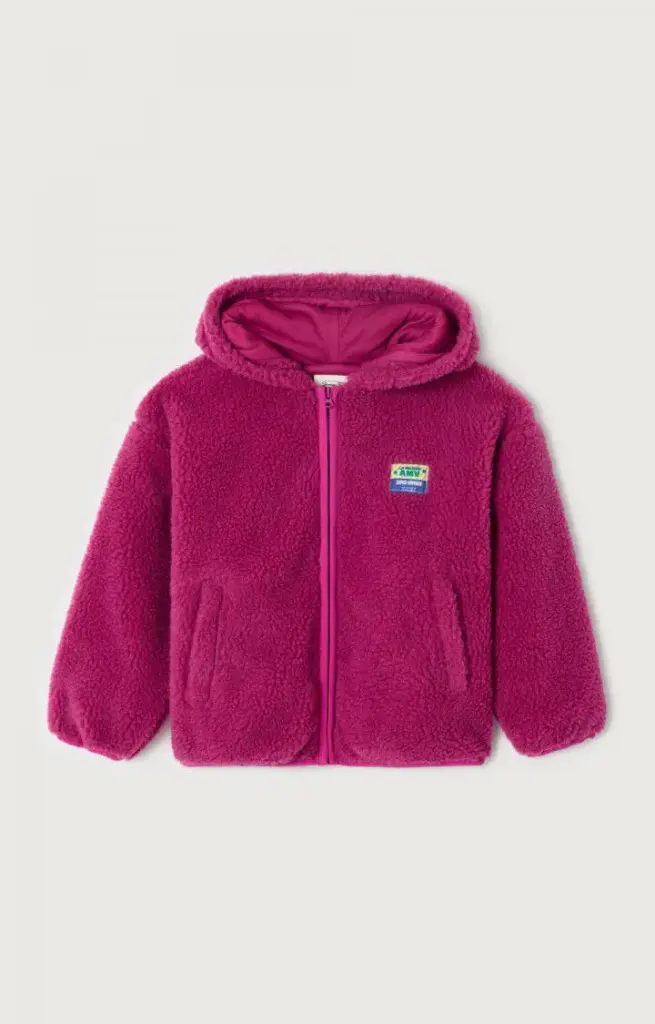 American Vintage - Hoktown Vest met  lange mouwen en kap in Fuchsia (3 jaar)