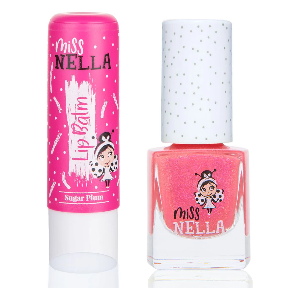 Miss Nella - Duo nagellak & lippenbalsem (Sugar plum & tickle me pink)