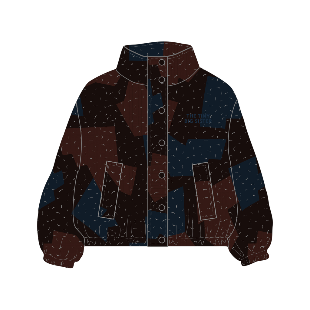 The tiny big sister - Geometric sherpa jacket